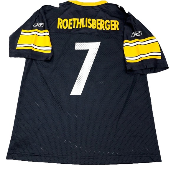 Reebok Other - Vintage Pittsburgh Steelers Jersey Youth Large Black Big Ben Roethlisberger Boys